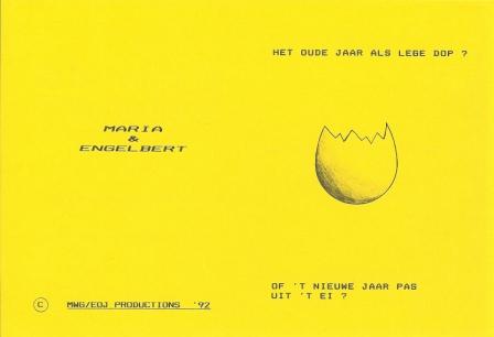 NJ kaart 1993 ( voorkant, A4 in tweeën op ei-geel papier )